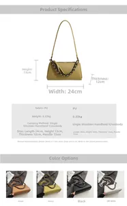 Detailed size specifications for women's crossbody bag with lychee grain texture