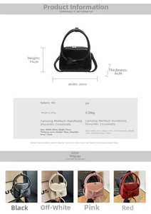 Detailed size specifications for the PU crossbody bag with elegant bow decoration