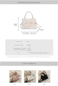 Detaillierte Größentabelle und Produktparameter für die quadratische PU-Ledertasche