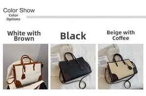 Three large tote bags in white-brown, black, and beige-coffee crocodile leather finish