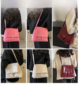 Model showcasing various colors of fashionable crossbody tote bags for daily commuting