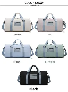 Multi-color Oxford fabric travel bags in cream, pink, blue, green, and black options