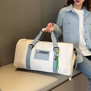 Oxford Cloth Travel Duffel Bag Large Capacity Waterproof Gym Sport Handbag With Shoe Compartment And Dry Wet Separation