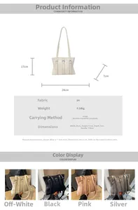 Spécifications de taille et options de couleurs pour le sac fourre-tout en cuir PU