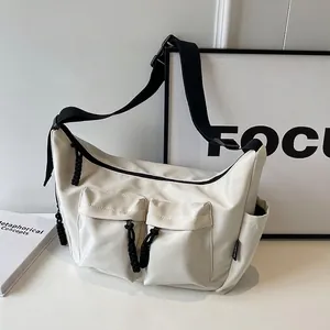 Women Large Capacity Oxford Cloth Messenger Bag Multi-Pocket Dumpling Shape Casual Workwear Crossbody Shoulder Bag