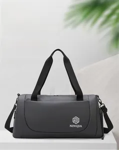 Macro detail of high-capacity travel bag with independent shoe compartment