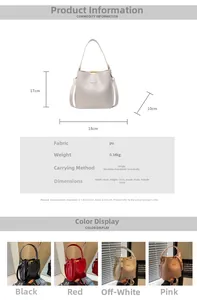 Tableau des tailles et spécifications détaillées pour le sac seau minimaliste en PU