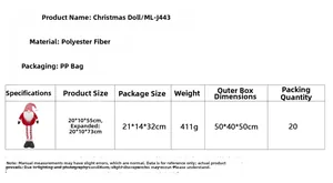 Detail specifications of Christmas gnome doll with telescopic legs and striped hat