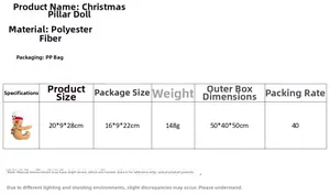 Detailspezifikationen der Lebkuchenmann Puppe aus Polyester mit Kochmütze für Weihnachten