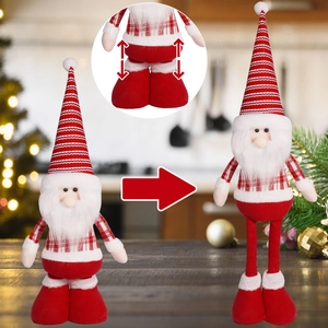 20-inch telescopic Christmas gnome doll with adjustable legs for festive home decoration