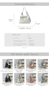 Tableau des tailles et options de couleurs pour le grand sac fourre-tout en cuir PU