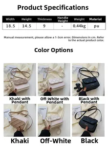 Tableau des tailles et options de couleurs pour le sac à bandoulière matelassé