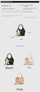 Tableau des tailles et options de couleurs pour sac seau en similicuir avec chaîne