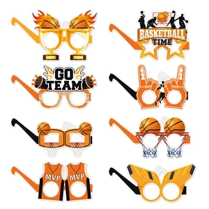 Basketball Theme Birthday Party Decorations Paper Glasses Sports Game Theme Photo Booth Props For Boys Kids Fans Party Supplies