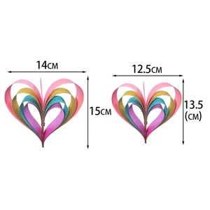 3D glitter paper heart ornaments in various sizes for Valentine's wedding decor