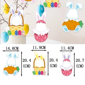 Easter bunny hanging decorations set with eggs and carrots for festive party decor