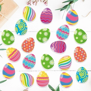 Colorful Easter egg party confetti decorations for table scatter festive decor.