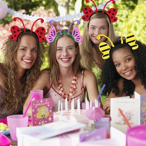 Kids spring insect headbands set featuring ladybug bee and butterfly styles for party