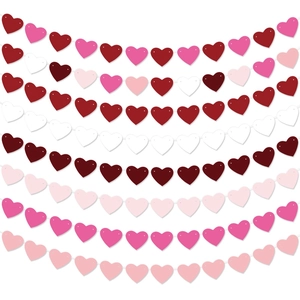 Colorful heart-shaped paper garland for Valentine's Day party and wedding decorations
