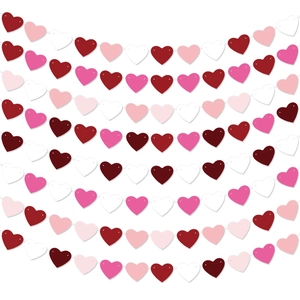 Multicolor heart garland bunting banner for Valentine's Day party and wedding decor