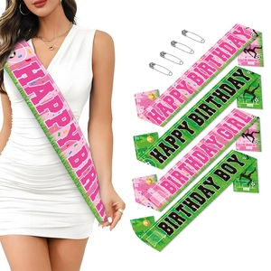 Soccer Birthday Sash Satin Fabric Football Theme Party Celebration Wear For Boy Girl Sporty Decoration