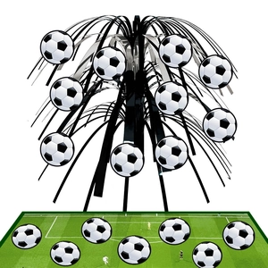 Soccer Centerpiece Desktop Decoration Fountain Shape PVC Football Pattern Sports Theme Birthday Party Supplies