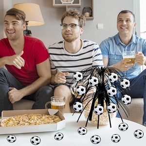 Soccer ball table centerpiece fountain decoration for football themed birthday parties