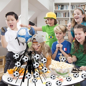 Soccer party honeycomb centerpiece table decoration with football patterns for birthdays