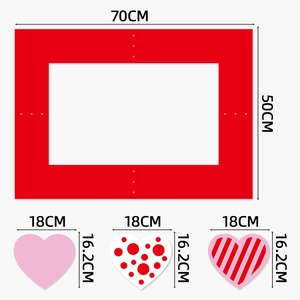 Valentine's Day photo frame prop set with heart decorations for wedding party photos