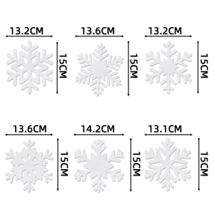 Set of 6 white snowflake hanging ornaments for Christmas party and winter decoration