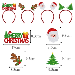 Lot de serre-têtes de Noël avec bois de renne scintillants, Père Noël et sapin de fête