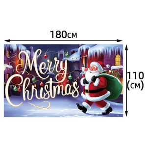 Christmas 180x110cm Santa Claus backdrop banner for winter holiday party decor