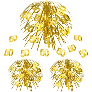 Gold Birthday Table Centerpiece Fountain Decoration PVC Metallic Anniversary Party Decor Desktop Ornament Elegant