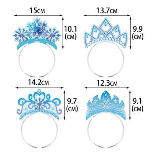 Cerchietti tiara con fiocchi di neve e bacchetta magica per festa di compleanno