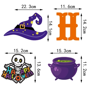 Kit de décoration d'Halloween avec citrouille, chapeau de sorcière et ornements suspendus