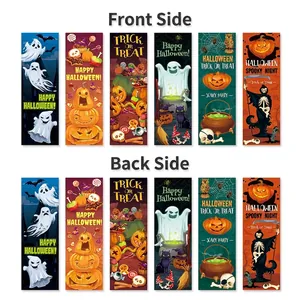 Halloween Lesezeichen mit Kürbis und Geist Motiven und lebendigem doppelseitigem Druck