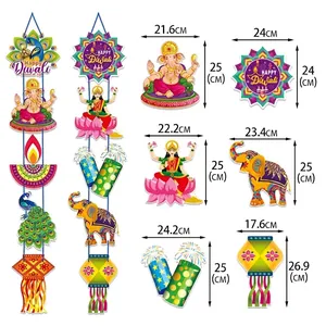 Größentabelle für Diwali-Hängedekoration Set mit Maßen für Ganesha und Laternen
