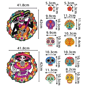 Kit de bannières de porte Dia de los Muertos avec décorations de crânes colorés