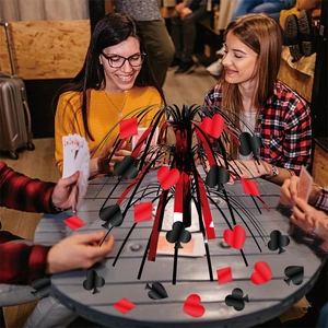Casino theme poker fountain centerpiece for gambling birthday party table decorations