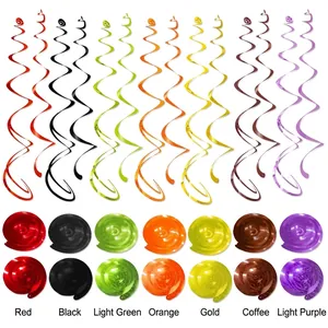 Colorful metallic PVC swirl decorations for birthday and holiday party ceiling decor