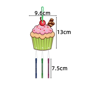 Carillon décoratif cupcake d'été hawaïen avec tubes métalliques colorés et dimensions