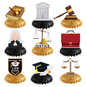 Law School Graduation Party Honeycomb Centerpieces 9Pcs Table Decorations For Lawyer Justice Party Supplies