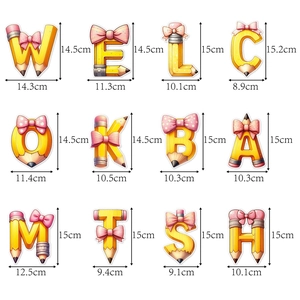 Welcome Back to School pencil-shaped letter banners for classroom party decorations