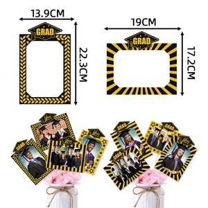 Accessoires de cadre photo et inserts de vase pour remise de diplôme noir et or
