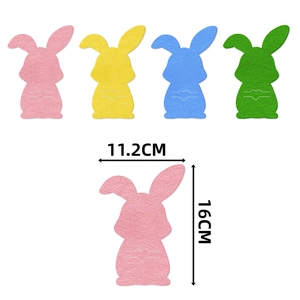 Easter bunny cutlery holder in four pastel colors with detailed size measurements