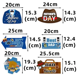 Father's Day yard sign decorations set with detailed size dimensions for party lawn stakes