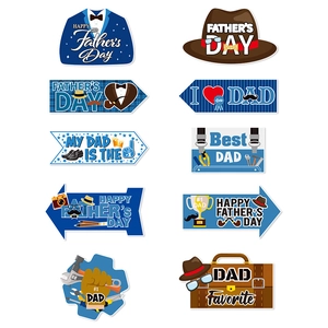 Father's Day yard sign set with 10 pieces of lawn decorations and party photo props