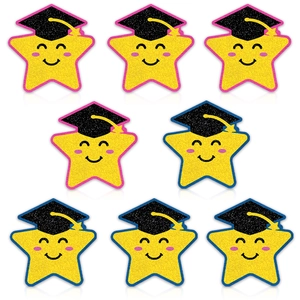 Graduation Star Ornaments Glitter Paper And Felt Desktop Decorations For Graduation Party School Celebration