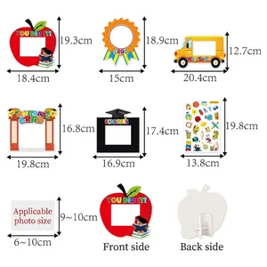DIY Graduation Photo Frame Set with Props and Size Details for Party Decorations