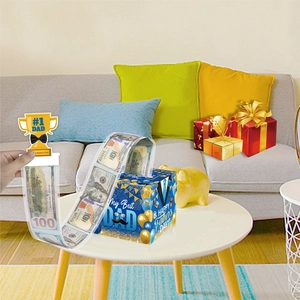 Father's Day surprise money box set with Happy Father's Day design and #1 Dad card